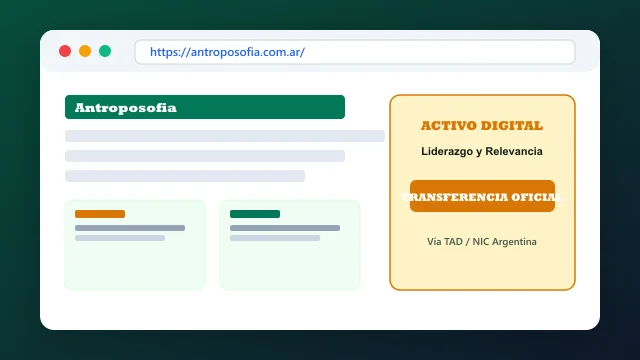 Vista del activo digital estratégico antroposofia.com.ar y transferencia formal